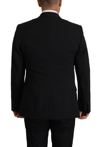 Shop Dolce & Gabbana Elegant Black Martini Blazer And Vest Men's Ensemble