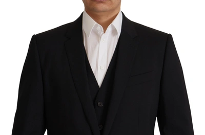 Shop Dolce & Gabbana Elegant Black Martini Blazer And Vest Men's Ensemble