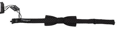 Dolce & Gabbana Black Pattern Silk Adjustable Neck Papillon Bow Tie In Black