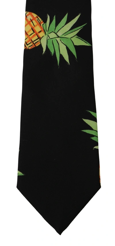 Shop Dolce & Gabbana Elegant Black Silk Tie For Sophisticated Men's Style