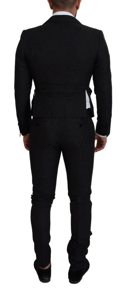Dolce & Gabbana Black Polyester Men 2 Piece Martini Suit In Black