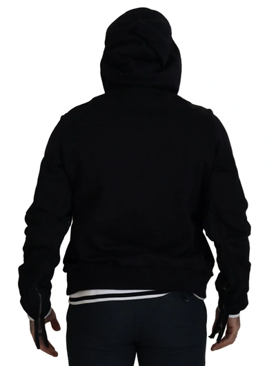 Shop Dolce & Gabbana Elegant Black Bomber Jacket With Men's Hood