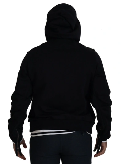 Dolce & Gabbana Black Polyester Hooded Full Zip Jacket In Black