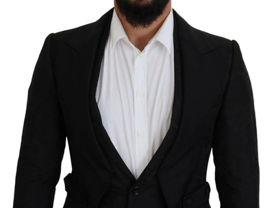 Dolce & Gabbana Black Polyester Men 2 Piece Martini Suit In Black