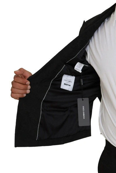 Dolce & Gabbana Black Polyester Men 2 Piece Martini Suit In Black
