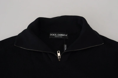 Dolce & Gabbana Black Silk Turtle Neck Pullover Sweater In Black
