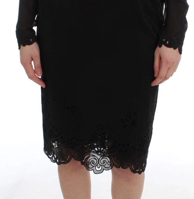Dolce & Gabbana Black Silk Stretch Sheath Dress In Black