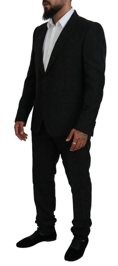 Dolce & Gabbana Black Single Breasted 2 Piece Martini Suit In Black