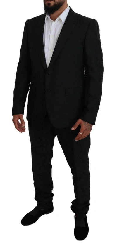 Dolce & Gabbana Black Single Breasted 2 Piece Martini Suit In Black