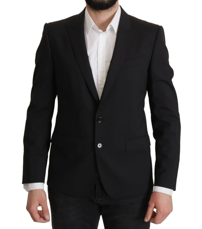 Shop Dolce & Gabbana Elegant Slim Fit Black Blazer Men's Jacket