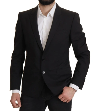 Dolce & Gabbana Black Single Breasted Jacket Martini Blazer In Black