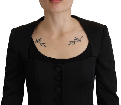Dolce & Gabbana Black Slim Fit Long Sleeves Snap Jacket In Black