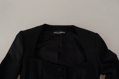Dolce & Gabbana Black Slim Fit Long Sleeves Snap Jacket In Black