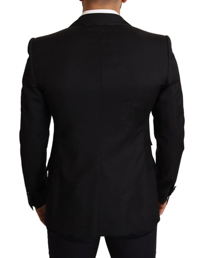Shop Dolce & Gabbana Elegant Black Slim Fit Blazer Men's Jacket