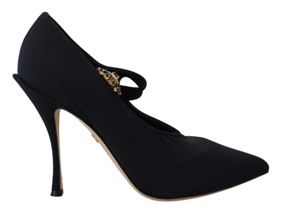 Shop Dolce & Gabbana Chic Black Mary Jane Sock Pumps With Women's Crystals