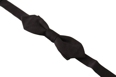 Shop Dolce & Gabbana Elegant Black Silk Bow Men's Tie