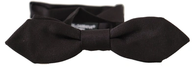 Shop Dolce & Gabbana Elegant Black Silk Bow Men's Tie