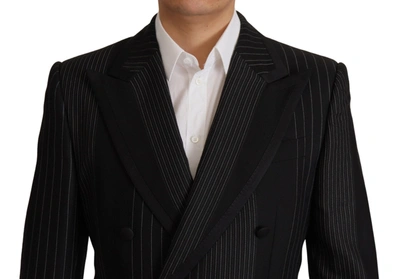 Shop Dolce & Gabbana Elegant Black Striped Slim Fit Two-piece Men's Suit