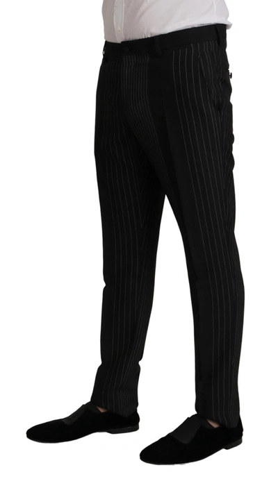 Shop Dolce & Gabbana Elegant Black Striped Slim Fit Two-piece Men's Suit