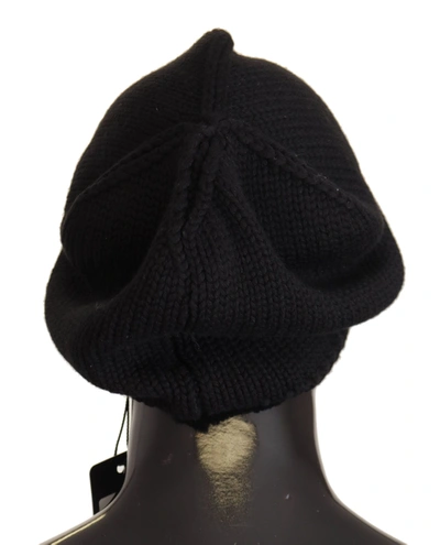Shop Dolce & Gabbana Elegant Virgin Wool Slouch Women's Hat In Black