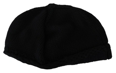 Shop Dolce & Gabbana Elegant Black Virgin Wool Beanie Women's Hat