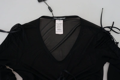 Shop Dolce & Gabbana Elegant Black Silk Blend Bodycon Women's Dress