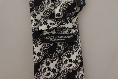Shop Dolce & Gabbana Elegant Floral Print Silk Bow Men's Tie In Black