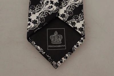 Shop Dolce & Gabbana Elegant Floral Print Silk Bow Men's Tie In Black