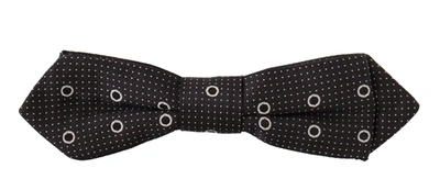 Shop Dolce & Gabbana Polka Dot Silk Bow Tie In Black And Men's White