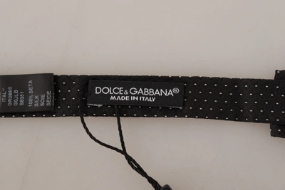 Shop Dolce & Gabbana Elegant Black And White Silk Bow Men's Tie