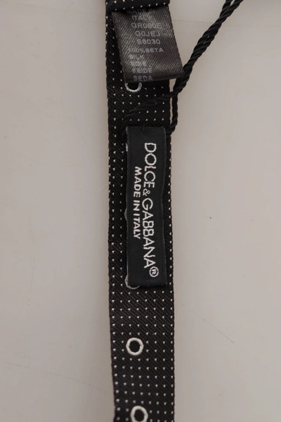 Dolce & Gabbana Black White Polka Dot 100% Silk Neck Papillon Tie In Black