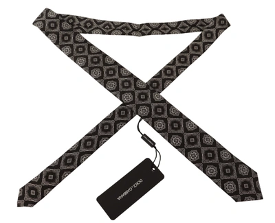 Shop Dolce & Gabbana Elegant Silk Geometric Bow Men's Tie In Black