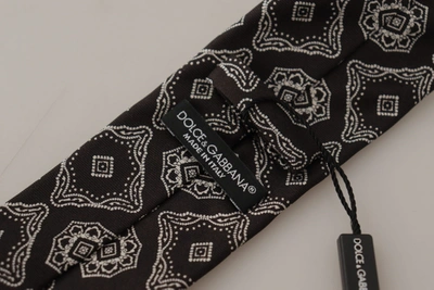 Shop Dolce & Gabbana Elegant Silk Geometric Bow Men's Tie In Black