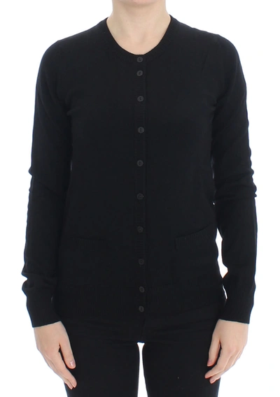 Shop Dolce & Gabbana Elegant Black Wool Cardigan Women's Sweater