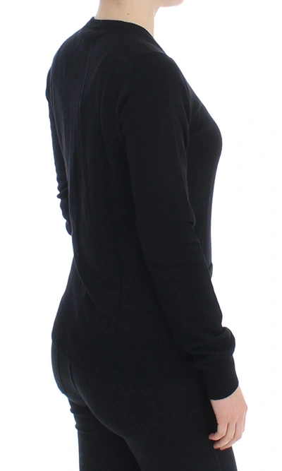 Dolce & Gabbana Black Wool Button Cardigan Sweater Top In Black