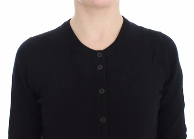 Dolce & Gabbana Black Wool Button Cardigan Sweater Top In Black