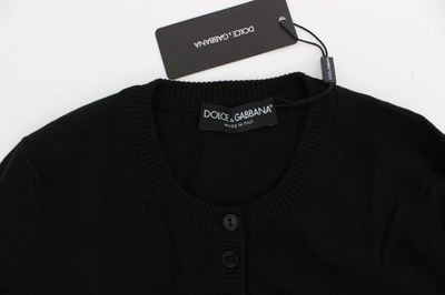 Dolce & Gabbana Black Wool Button Cardigan Sweater Top In Black