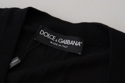 Shop Dolce & Gabbana Elegant Wool Buttoned Black Men's Cardigan