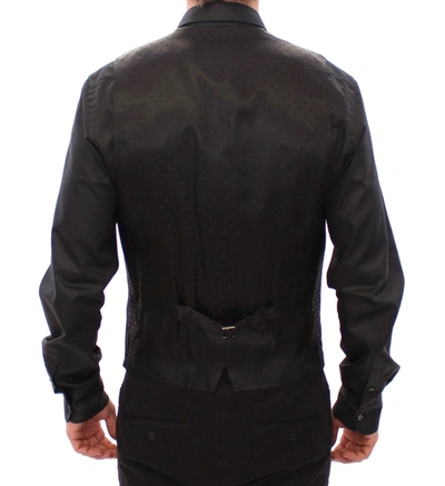 Shop Dolce & Gabbana Elegant Black Wool Formal Dress Men's Vest