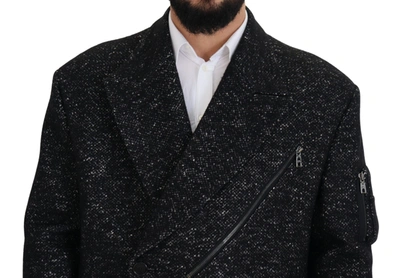 Dolce & Gabbana Black Wool Double Breasted Coat  Jacket In Black