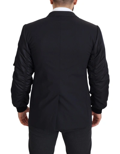 Dolce & Gabbana Black Wool Full Zip Long Sleeves Jacket In Black