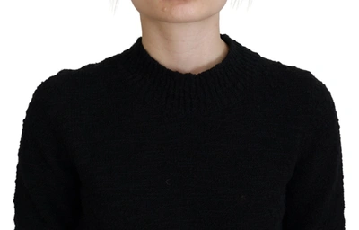 Dolce & Gabbana Black Wool Knit Crewneck Pullover Sweater In Black