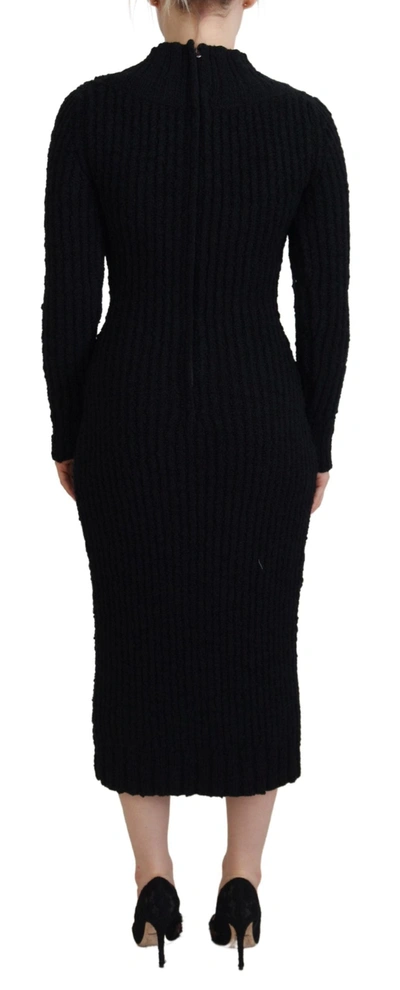 Shop Dolce & Gabbana Elegant Black Wool Blend Sweater Women's Dress