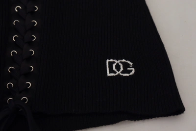 Dolce & Gabbana Elegant Black Tie-up Slim Fit Sweater In Black