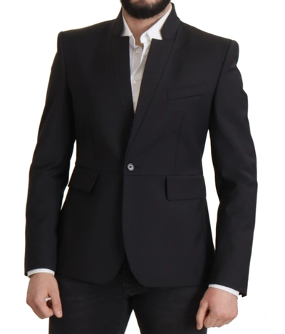 Shop Dolce & Gabbana Elegant Single-breasted Wool Men's Blazer In Black