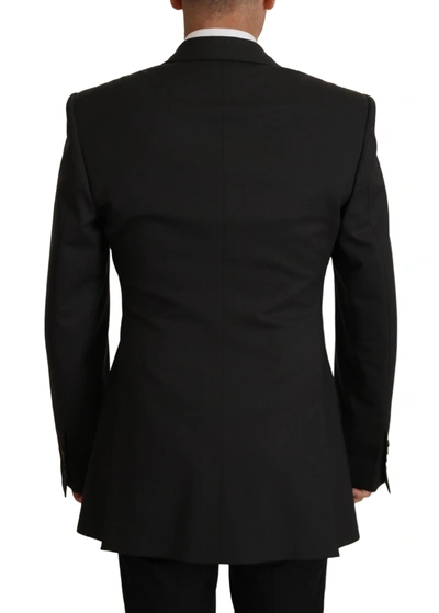 Shop Dolce & Gabbana Elegant Slim Black Wool Blazer Men's Jacket