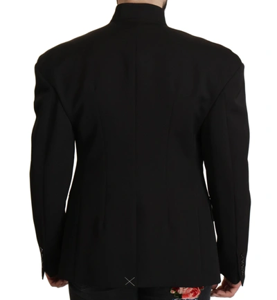 Dolce & Gabbana Striped Single-breasted Blazer In Black