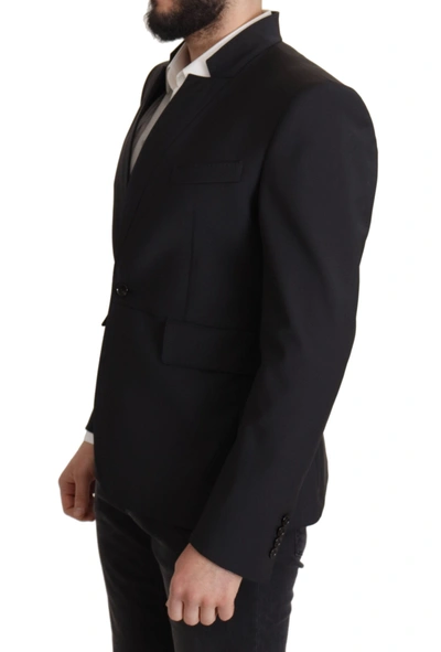 Shop Dolce & Gabbana Elegant Single-breasted Wool Men's Blazer In Black