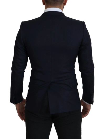 Shop Dolce & Gabbana Elegant Single Breasted Wool Silk Men's Blazer In Black