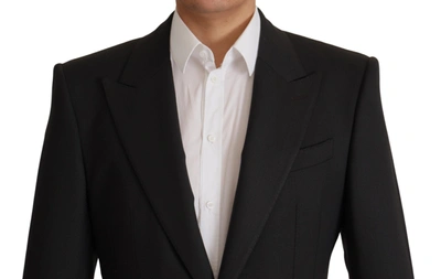 Shop Dolce & Gabbana Elegant Slim Black Wool Blazer Men's Jacket